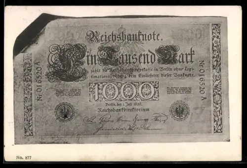 AK Eintausend Reichsmarkschein