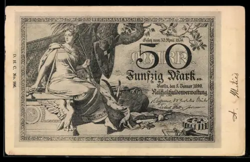 AK Berlin, Geldschein über fünfzig Mark