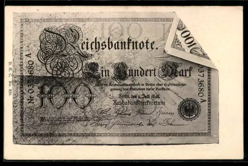 AK Berlin, Geldschein über einhundert Mark