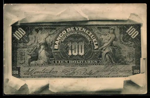 AK Venezuela, Geldschein über einhundert Bolivares