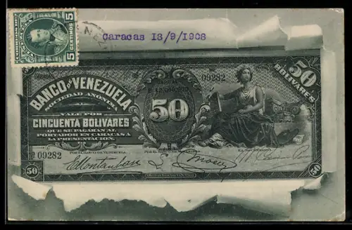 AK Venezuela, Geldschein über fünfzig Bolivares