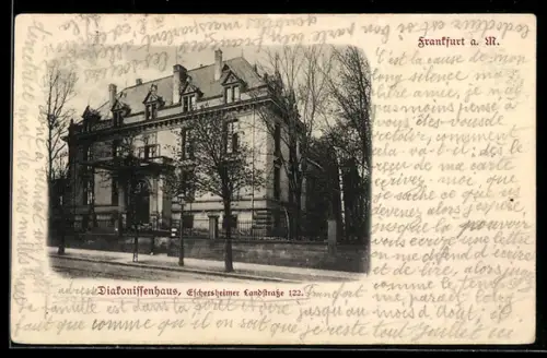 AK Frankfurt-Niederrad, Diakonissenhaus in der Eschersheimer Landstrasse 122