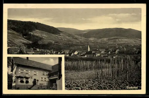 AK Eisental, Gasthaus zum Sternen, Teilansicht mit Kirche