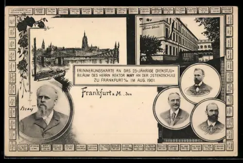 AK Frankfurt-Ostend, 25 jähriges Dienstjubiläum des Rektors May an der Ostendschule 1901