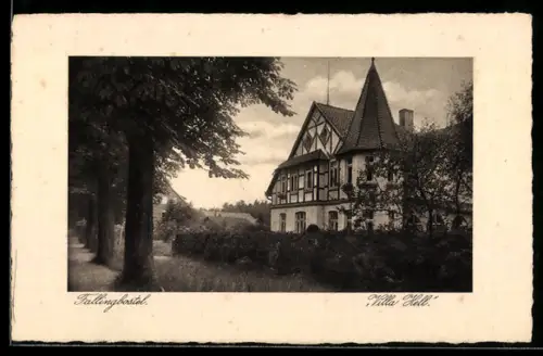 AK Fallingbostel, Villa Hell am Walde, Aussenansicht mit Gartenanlage