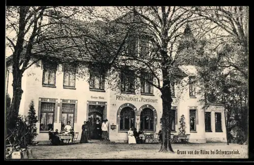 AK Schwarzenbek, Restaurant und Pension Gustav Holst., Aussenansicht mit Gästebereich
