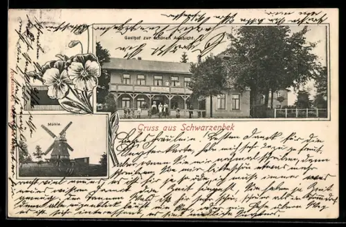 AK Schwarzenbek, Gasthof zur Schönen Aussicht und Mühle