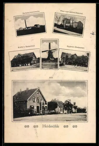 AK Heidmühle, Whavener Aktien-Brauerei, Restaurant Schütt, Restaurant Popken