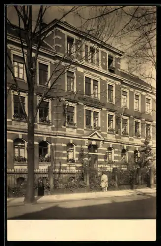 Foto-AK Dresden, IV. Katholische Volksschule, Schumannstrasse 21