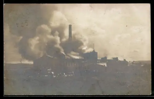 AK Cannstatt, Brand der Zuckerfabrik am 15.08.1906