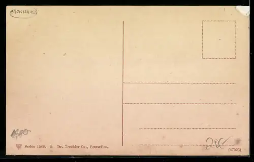 AK Hand mit Geldschein- und Münzen