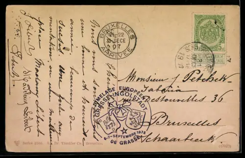 AK Hand mit Geldschein- und Münzen