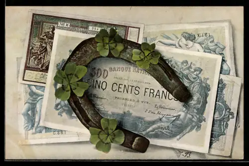 AK Hufeisen über Geldscheinen, Klee