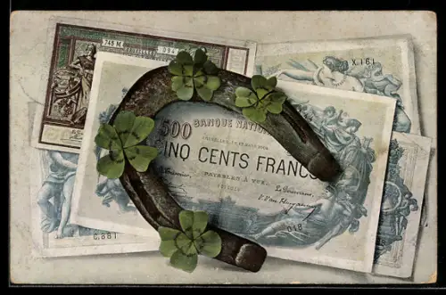 AK Hufeisen über Geldscheinen, Klee