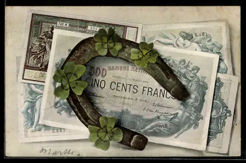 AK Hufeisen über Geldscheinen, Klee