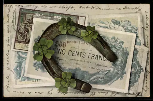 AK Hufeisen über Geldscheinen, Klee