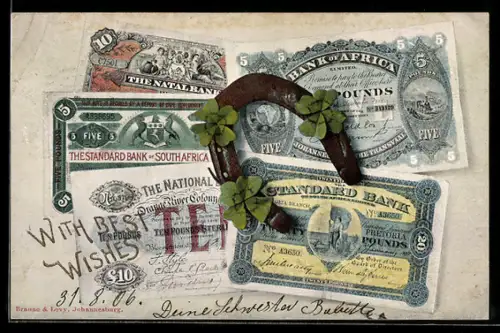 AK Hufeisen liegt auf südafrikanischen Banknoten