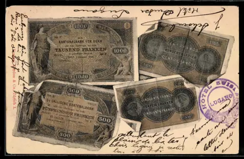 AK Diverse schweizer Franken-Scheine