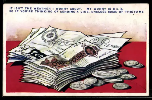 AK Bündel Geldscheine und Münzen