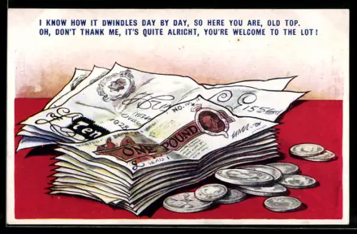 AK Bündel Geldscheine und Münzen