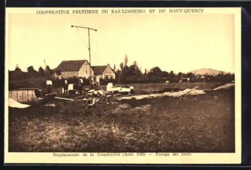 AK Les Quatre-Routes, Emplacement de la Coopérative, Forage des puits