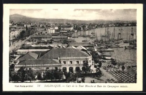AK Salonique, Café de la Tour Blanche et Baie des Campagnes intacts