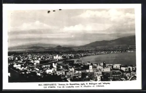 AK Le Pirée, Vue de Castella vers N. Phalère et Athènes