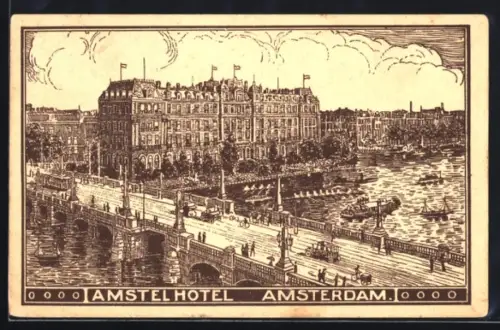 Künstler-AK Amsterdam, Amstel Hotel