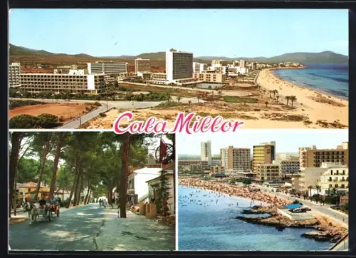 AK Cala Millor /Mallorca, Strand und Ort, Strassenpartie