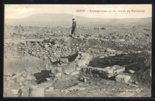 AK Soria, Partie in einer Ausgrabungsstätte, Excavaiones en las ruinas de Numancia