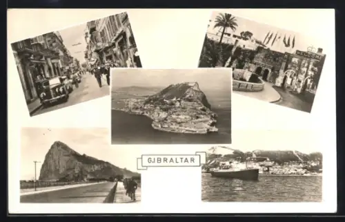 AK Gibraltar, Felsen, Ortsansicht, Strassenpartie