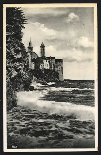 AK Rab, Küstenpartie mit Schloss