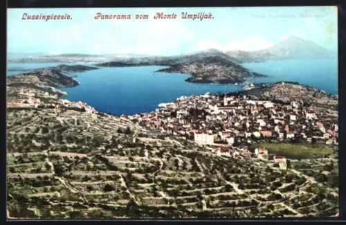AK Lussinpiccolo, Panorama vom Monte Umpiljak