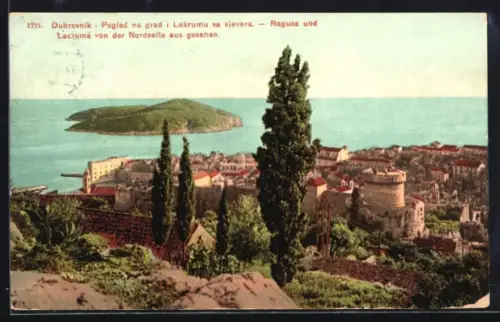 AK Ragusa, Lacroma von der Nordseite aus gesehen