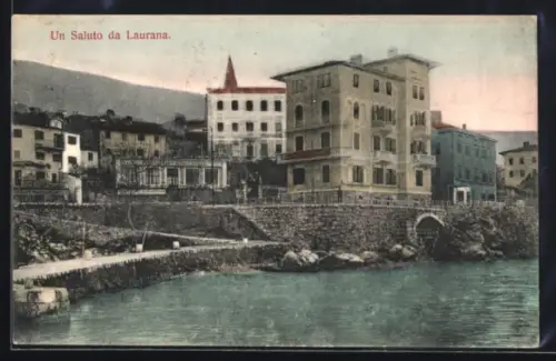 AK Laurana, Uferpartie mit Wohnhäusern