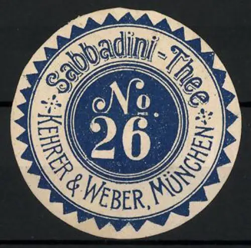Reklamemarke München, Sabbadini-Thee No. 26, Kehrer & Weber