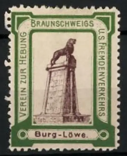 Reklamemarke Braunschweig, Verein zur Hebung des mFremdenverkehrs, Burg-Löwe