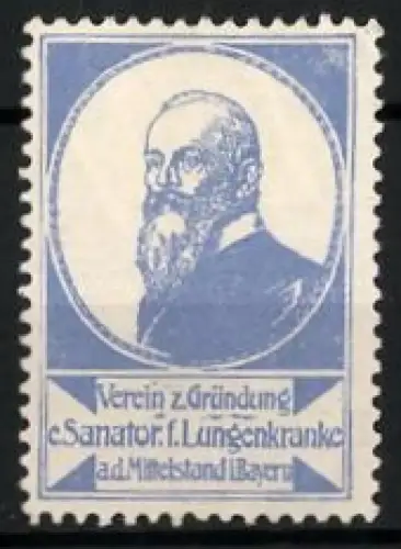 Reklamemarke Bayern, Verein z. Gründung e. Sanatorium f. Lungenkranke, Porträt Luitpold von Bayern
