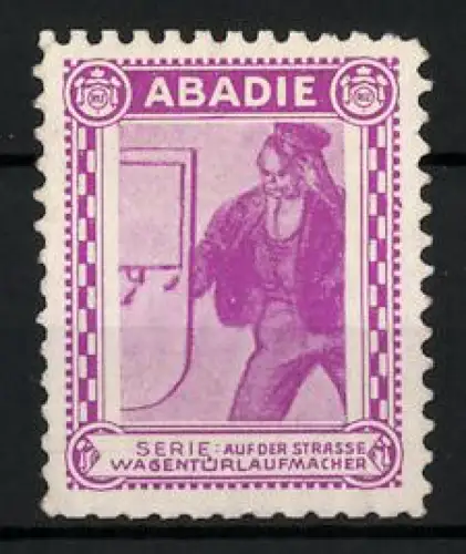 Reklamemarke Abadie Tabakwaren, Wagenfuhrlaufmacher