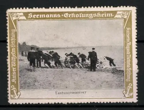 Reklamemarke Seemanns-Erholungsheim, Landungsmanöver, Kaiser-Wilhelm-Stiftung