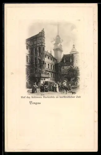 AK Torgau, Hof des Schlosses Hartenfels zu kurfürstlicher Zeit