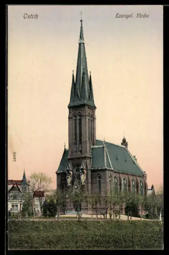 AK Ostritz, Evangel. Kirche