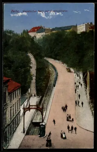 AK Zeitz, Wendischer Berg mit Drahtseilbahn