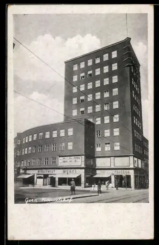 AK Gera, Handelshof mit Friseur und Möbelgeschäft