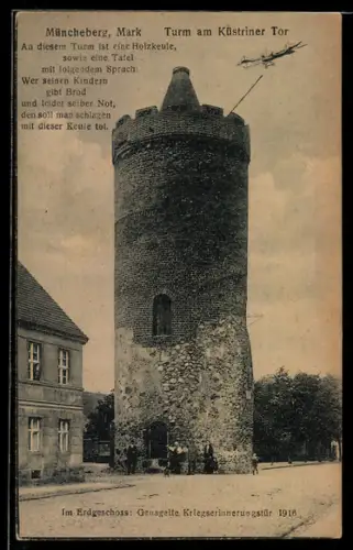 AK Müncheberg /Mark, Turm am Küstriner Tor