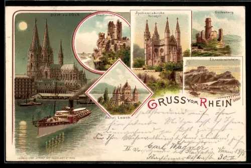 Lithographie Cöln, Dom