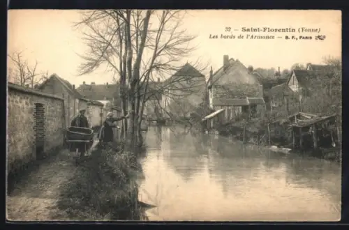 AK Saint-Florentin /Yonne, Les bords de l`Armancon
