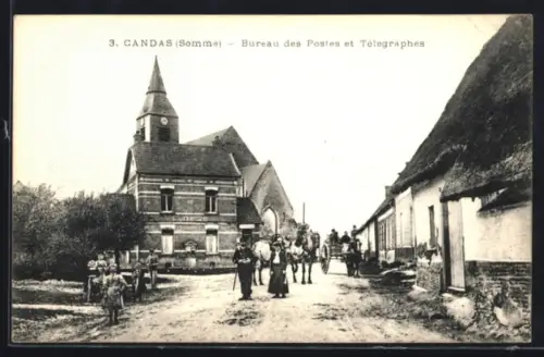 AK Candas /Somme, Bureau des Postes et Télégraphes