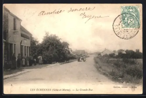 AK Les Écrennes /Seine-et-Marne, La Grande-Rue