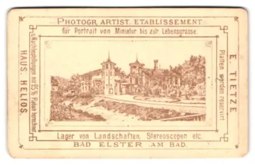 Fotografie E. Tietze, Bad Elster am Bad, Idyllische Ortsansicht mit Bäumen